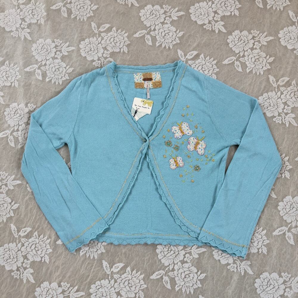 Free People Embroidered Butterfly Cardigan Size S NWT